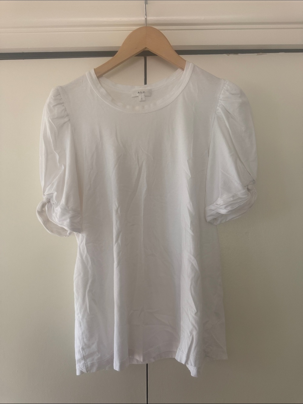 A.L.C. White Puff Short Sleeve Tee